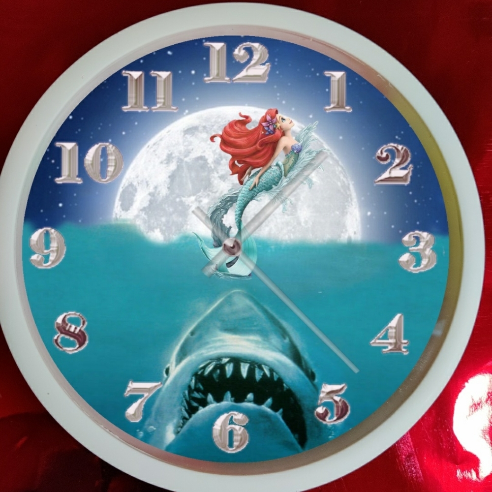 Little mermaid n Jaws wall clock